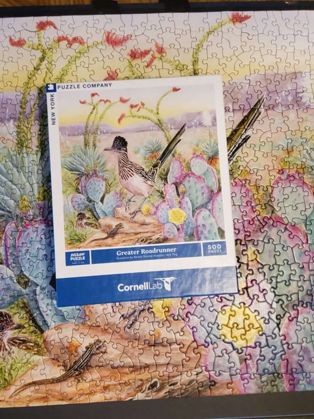 Cornell Lab of Ornithology Greater Roadrunner 500 Piece Jigsaw Puzzle Vera Ting - Picture 3 of 6